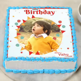 Birthday Photo Cake 12 Square Shape